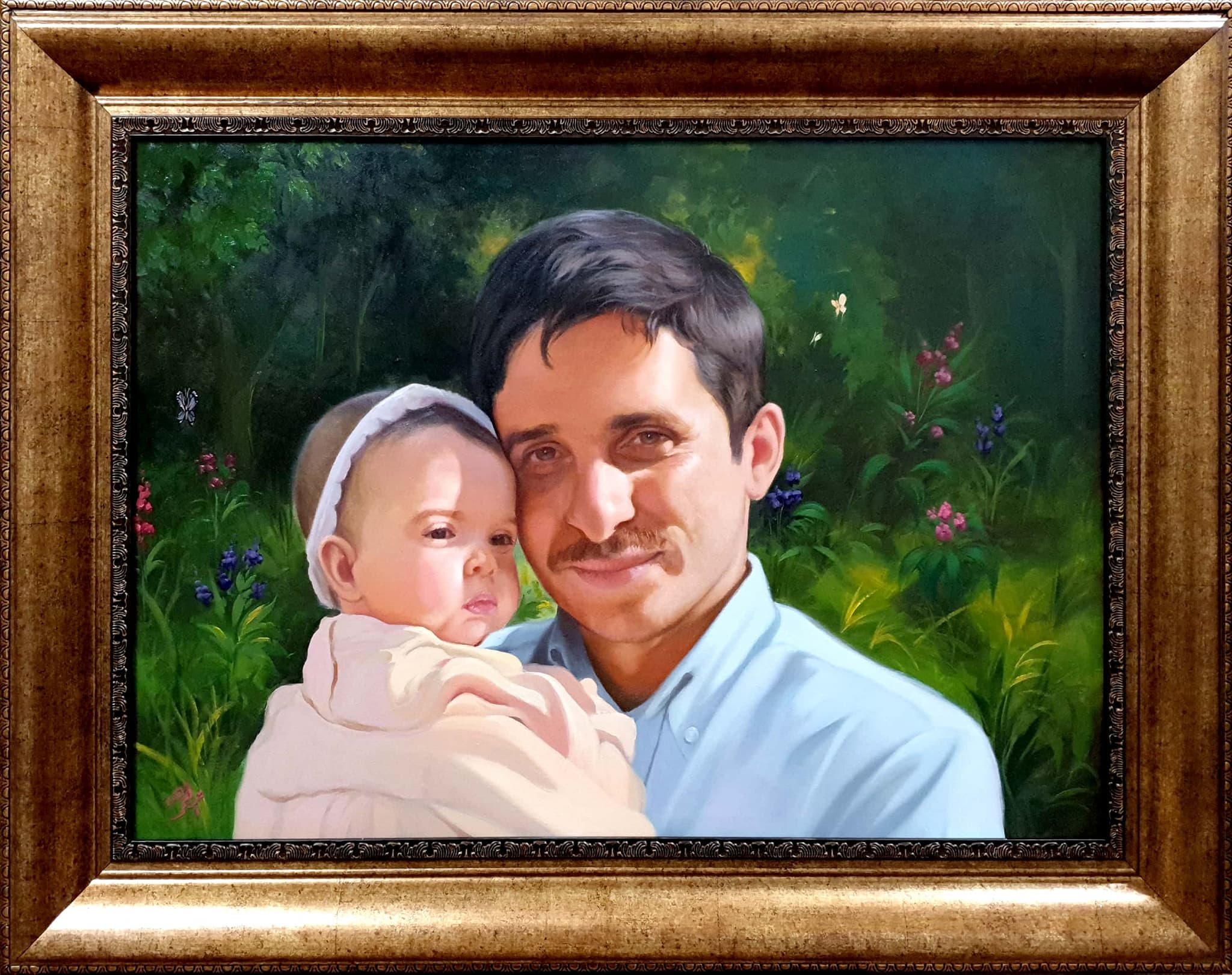 لوحة للفنان محمد العمر بعنوان «بورتريه عائلي».