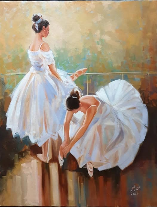 لوحة للفنان محمد العمر بعنوان «دراسة تشكيلية 06».