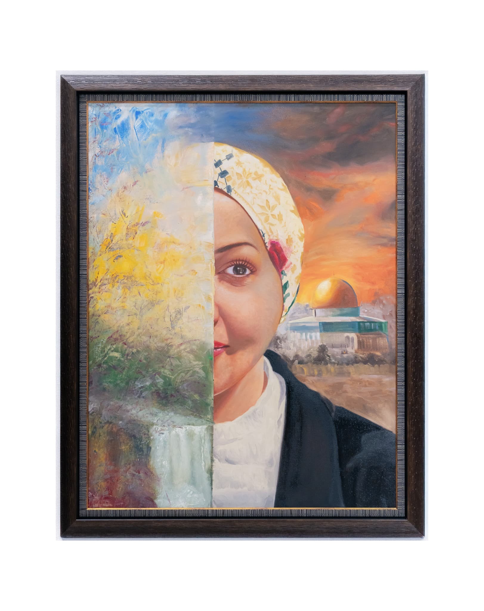 لوحة للفنان محمد العمر بعنوان «بورتريه وطن».