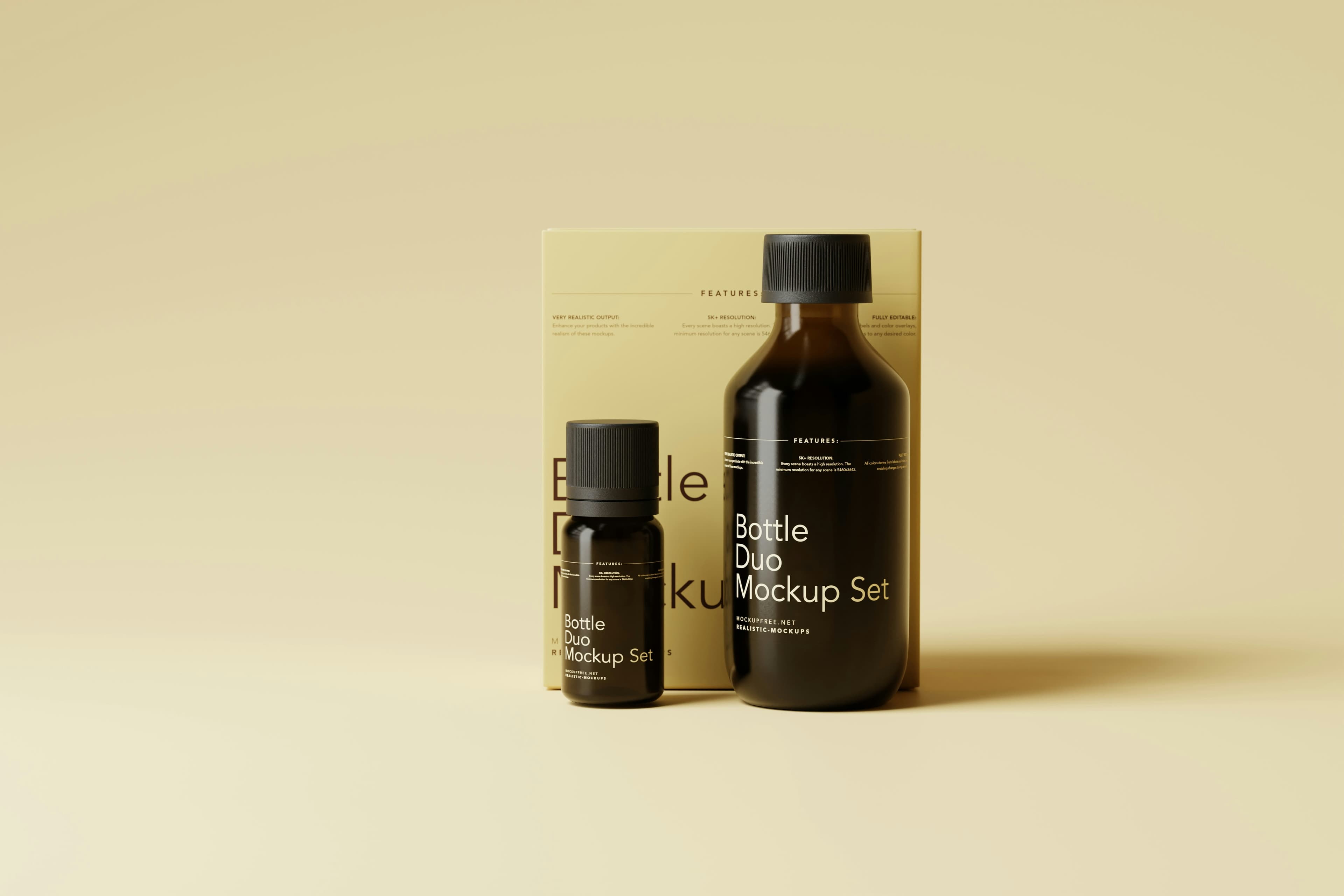 Premium bottle and carton packaging photographed in warm neutral light