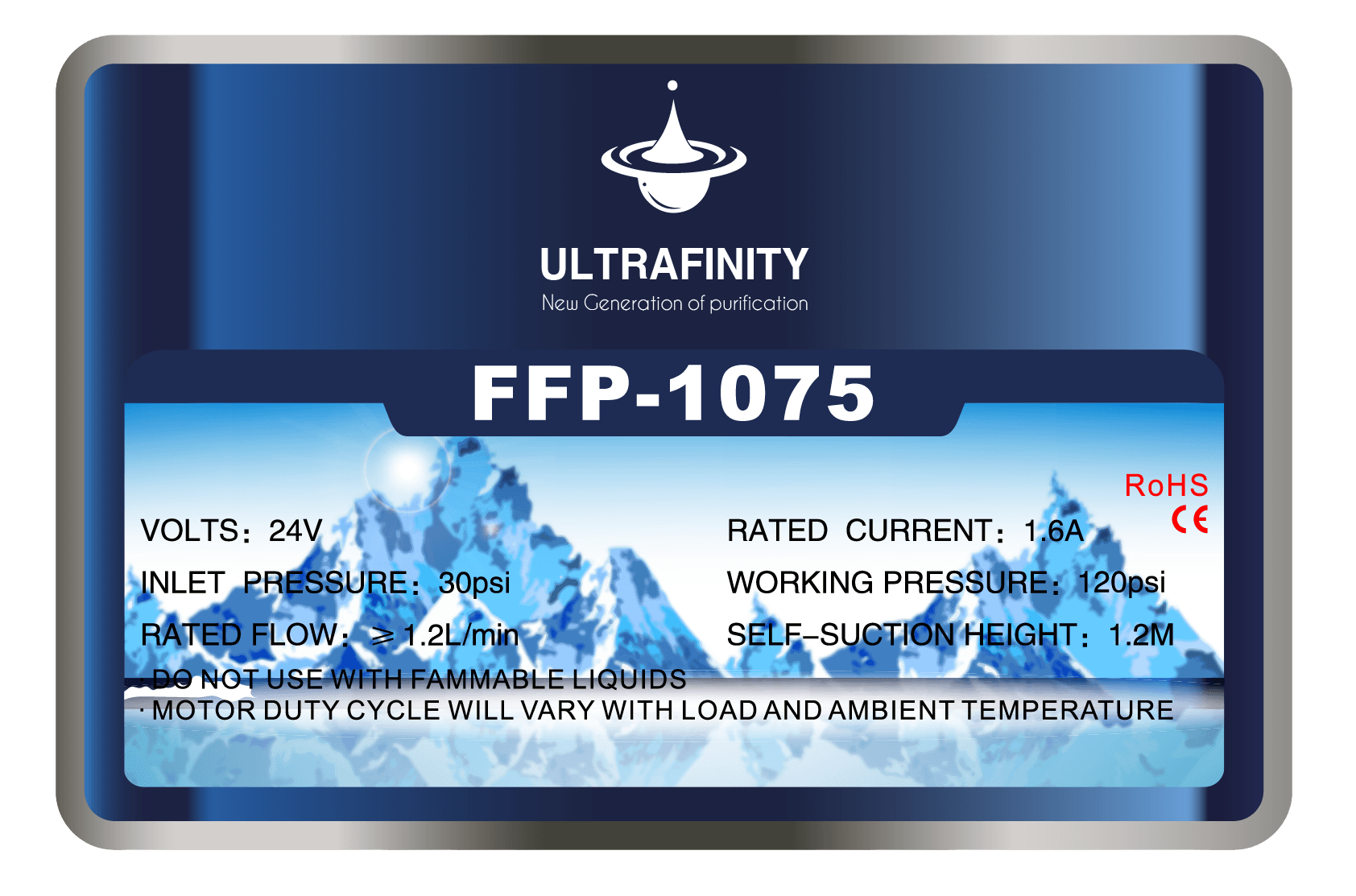 Ultrafinity Sticker Design. A compact sticker design built around branding and direct product application.
