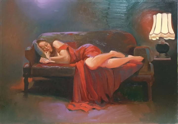 Figurative Study 27. A studio work from the painting archive focused on mood, color, and figurative structure.