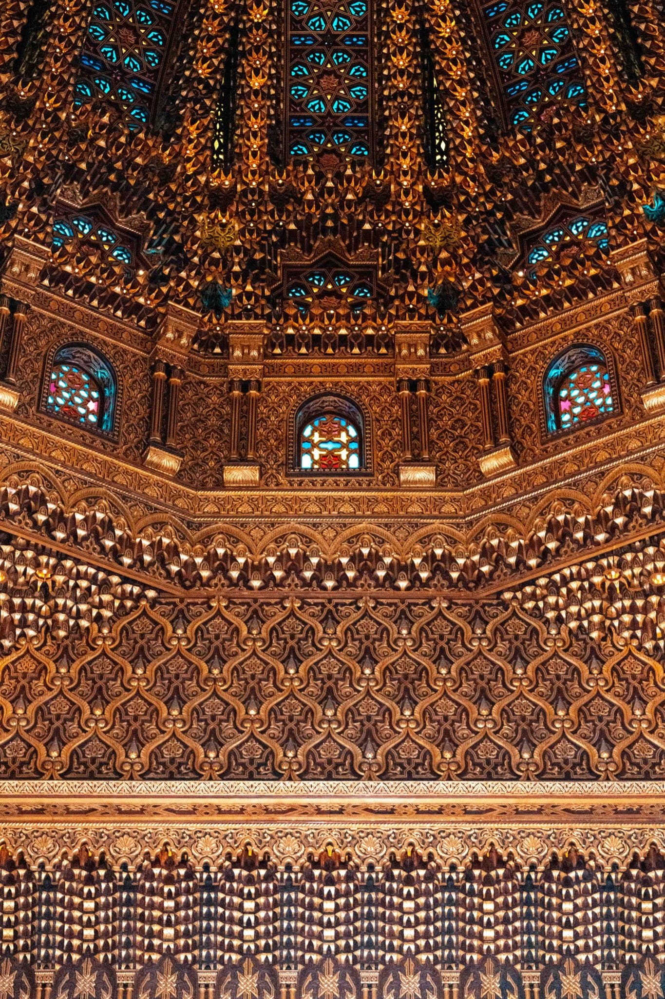 Vertical Vault Pattern. A vertical crop emphasizing dense pattern and layered color.