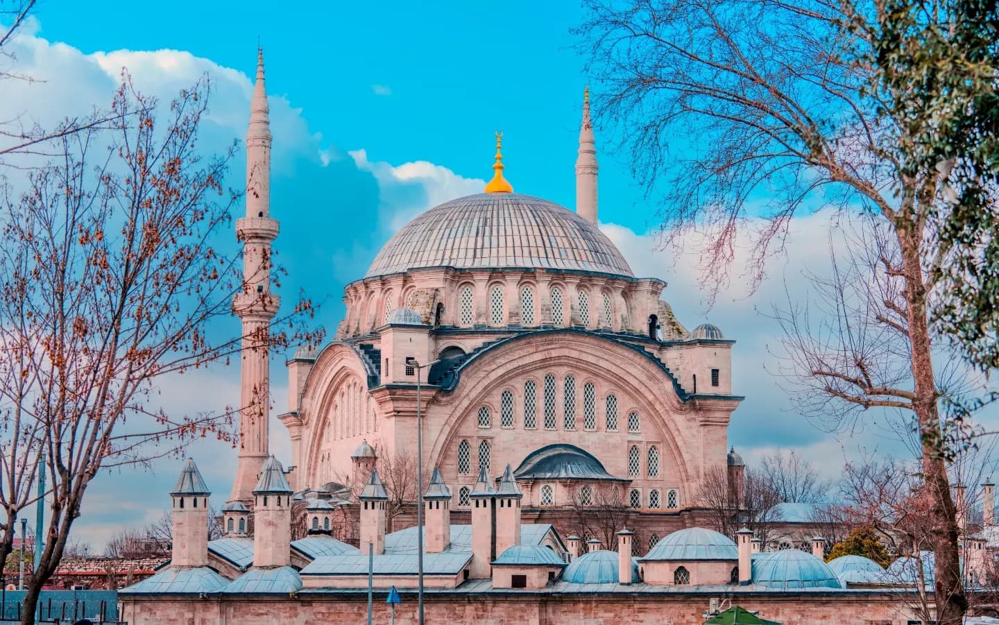Winter Light Basilica. A sacred facade receiving winter light without losing warmth.