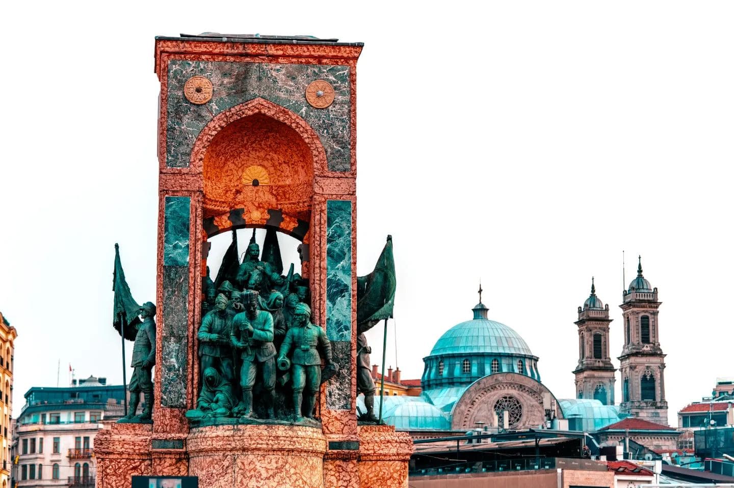 Bronze at the Square. A bronze figure fixing the memory of the square in one frame.