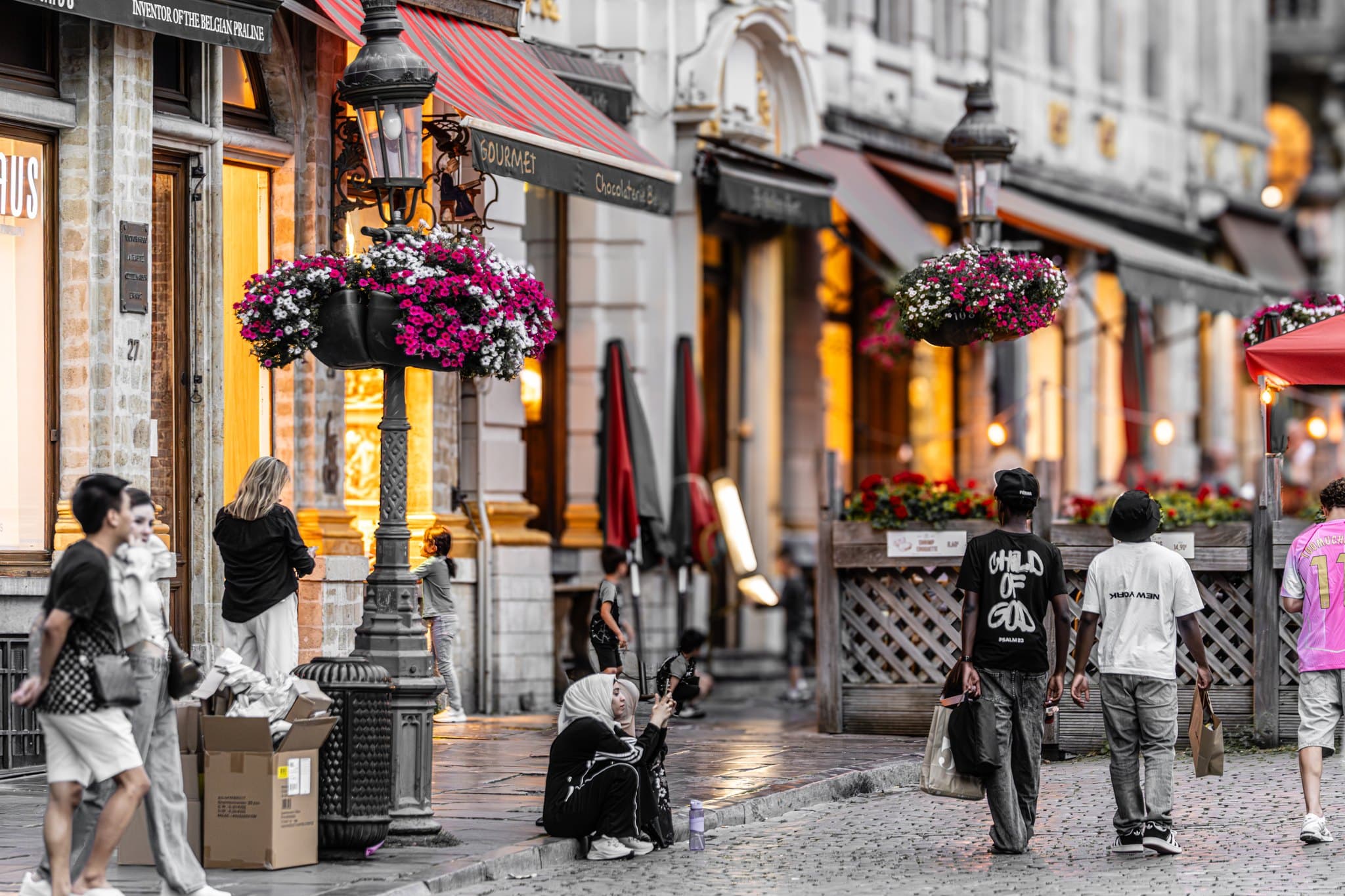 Street of Flowers. Balconies and flowers turn the street into a more intimate space.
