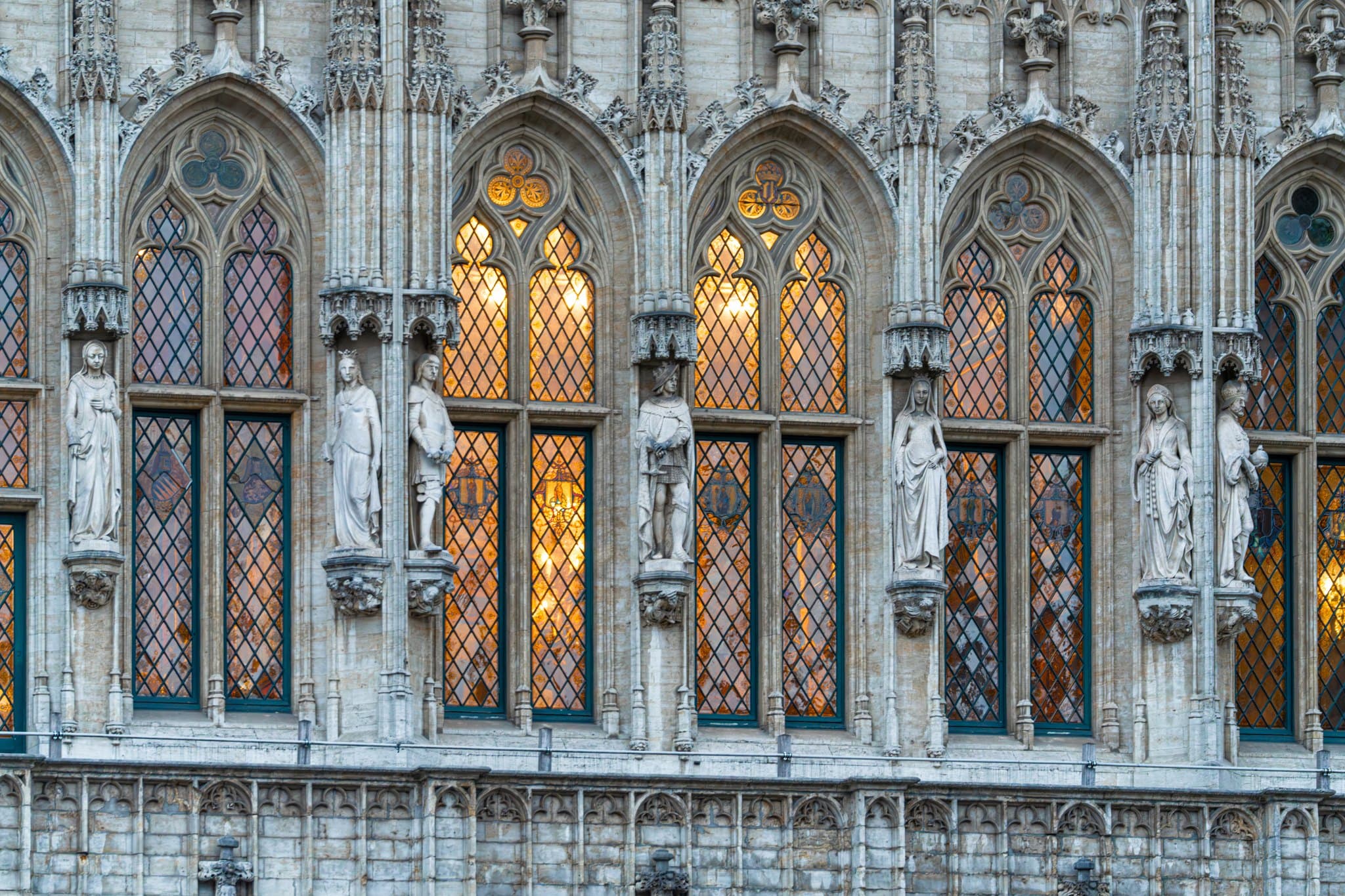 Gothic Windows. Slender openings emphasize both the facade's height and lightness.