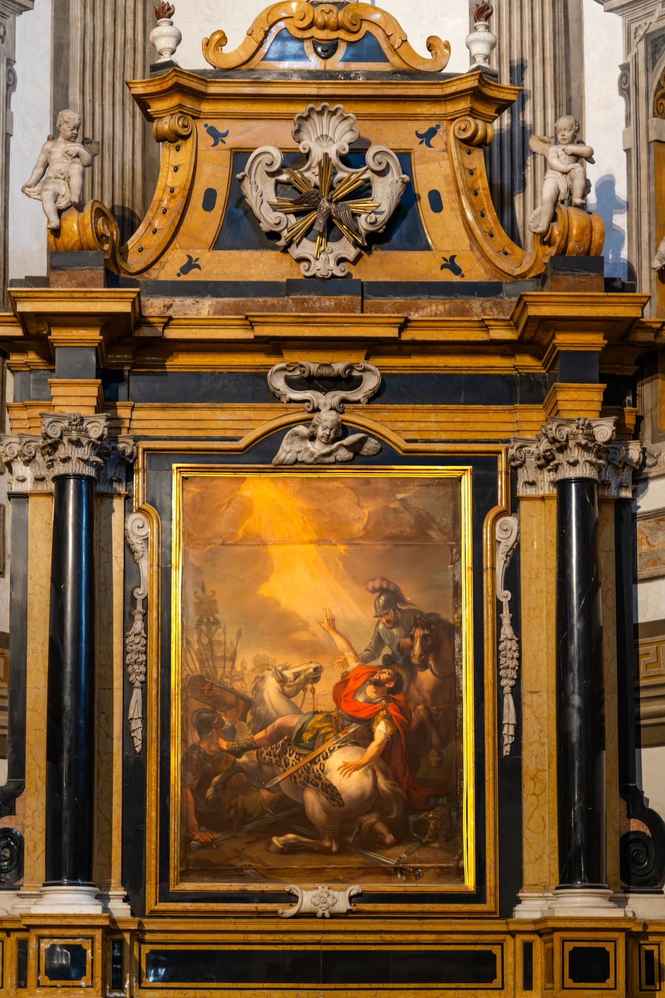 Gilded Altarpiece. Gold and light lend the altar a dense liturgical presence.